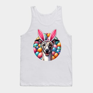 Whippet with Bunny Ears Enjoys Easter Egg Hunt Tank Top